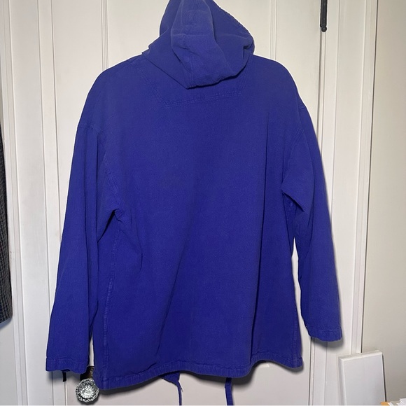 Purple Cotton Oversized Tilley Endurables Button Down Hooded Spring Jacket, M - Picture 3 of 9